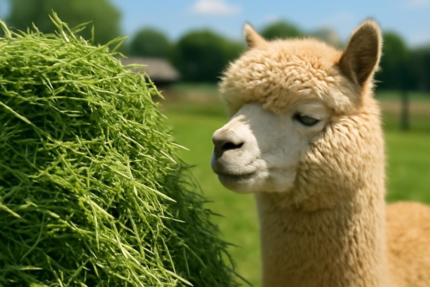 quality hay ensures alpaca health